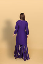 Purple Kurti Gharara with Dupatta