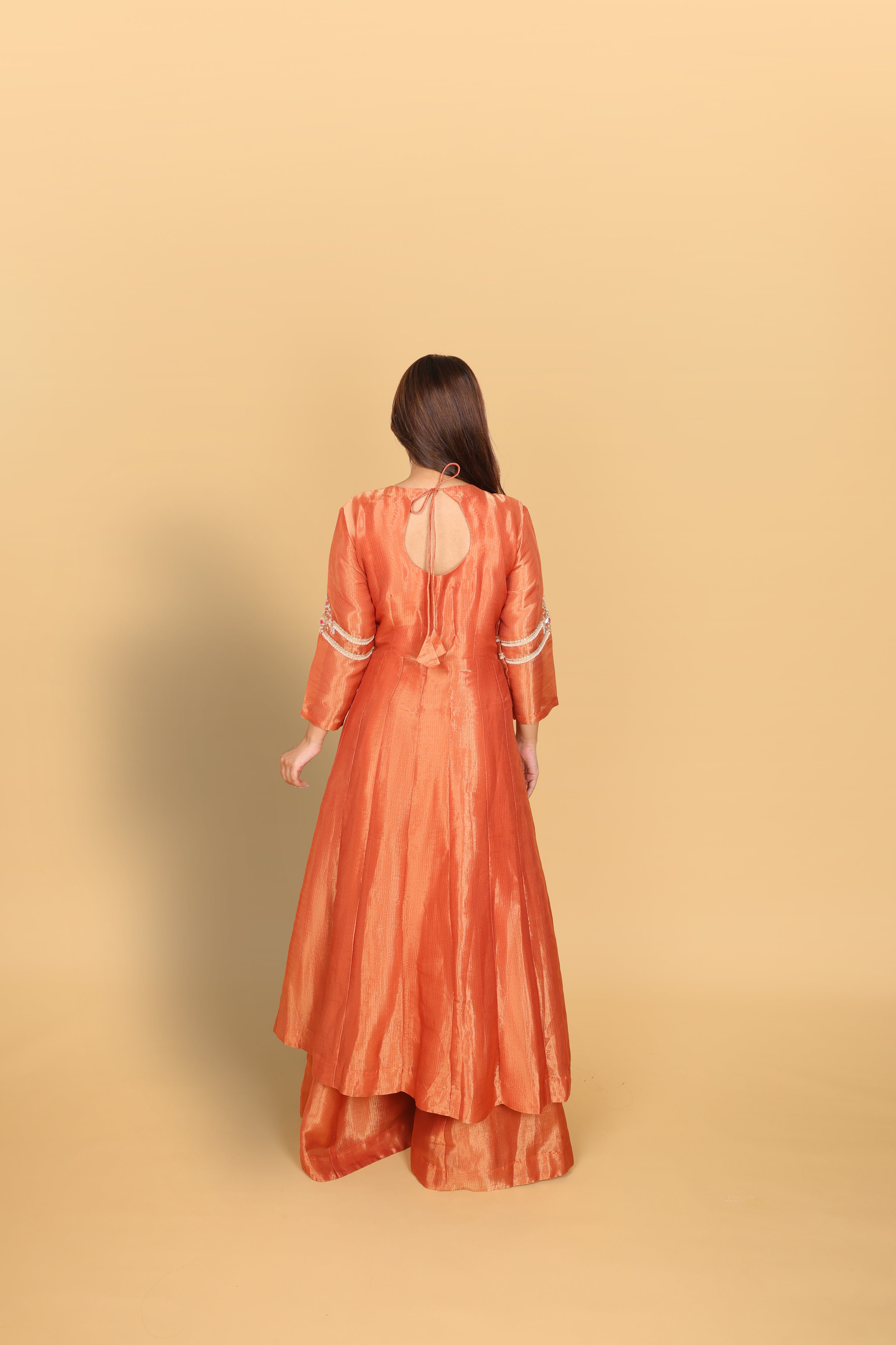 Rust Kaftan Concept with Plazo