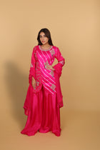 Rani Leheriya Short Kurti with Palazzo & Dupatta