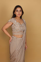 Beige Drape Saree with Blouse