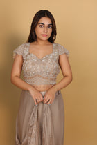 Beige Drape Saree with Blouse