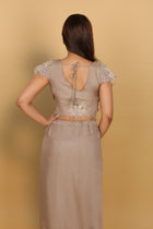 Beige Drape Saree with Blouse