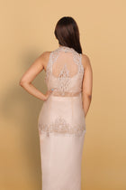 Champagne beige Indo-Western tulip skirt with bustier