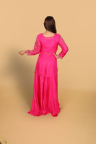 Rani pink short kurti with palazzo and dupatta