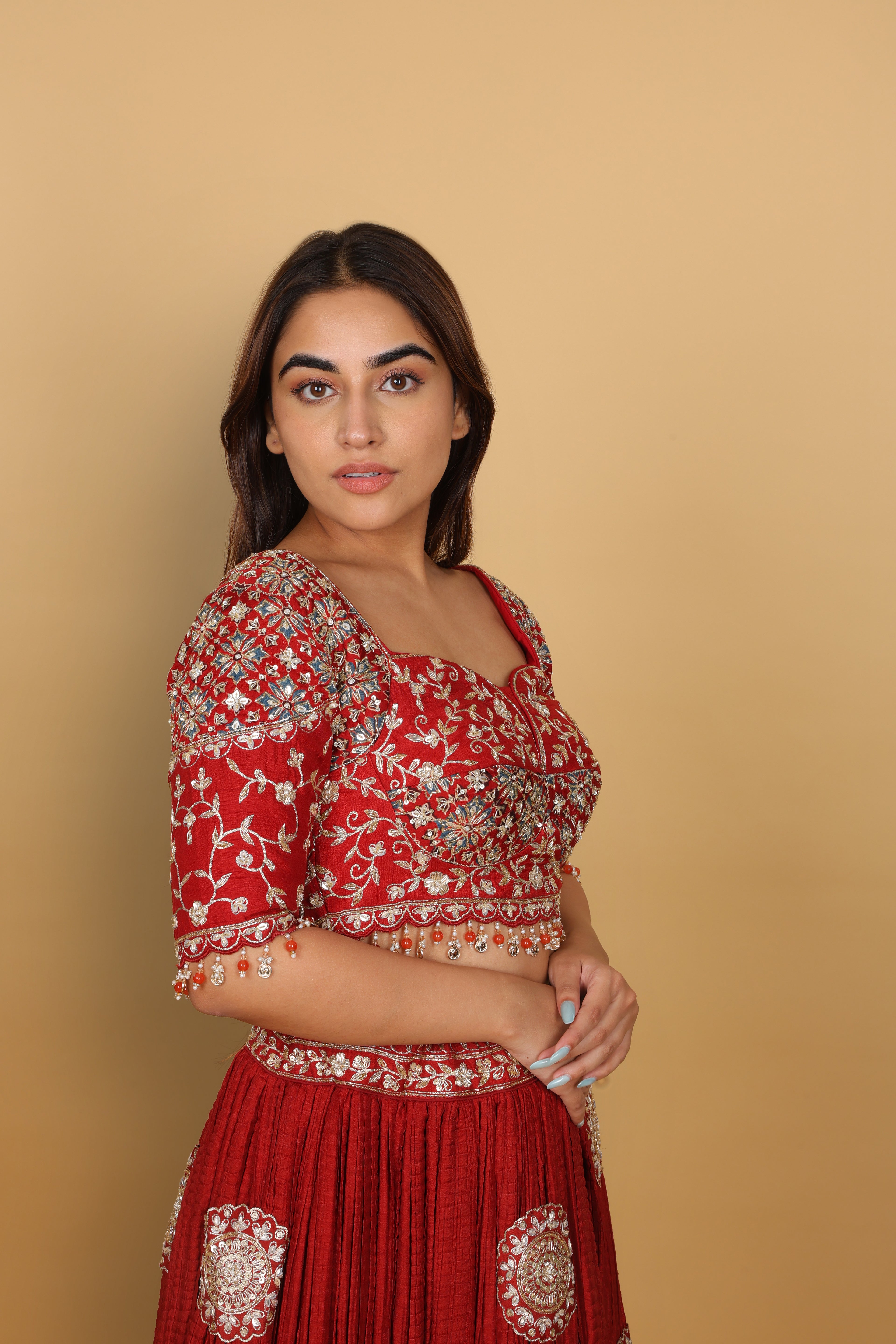 Maroon Crush Lehenga with Blouse & Dupatta