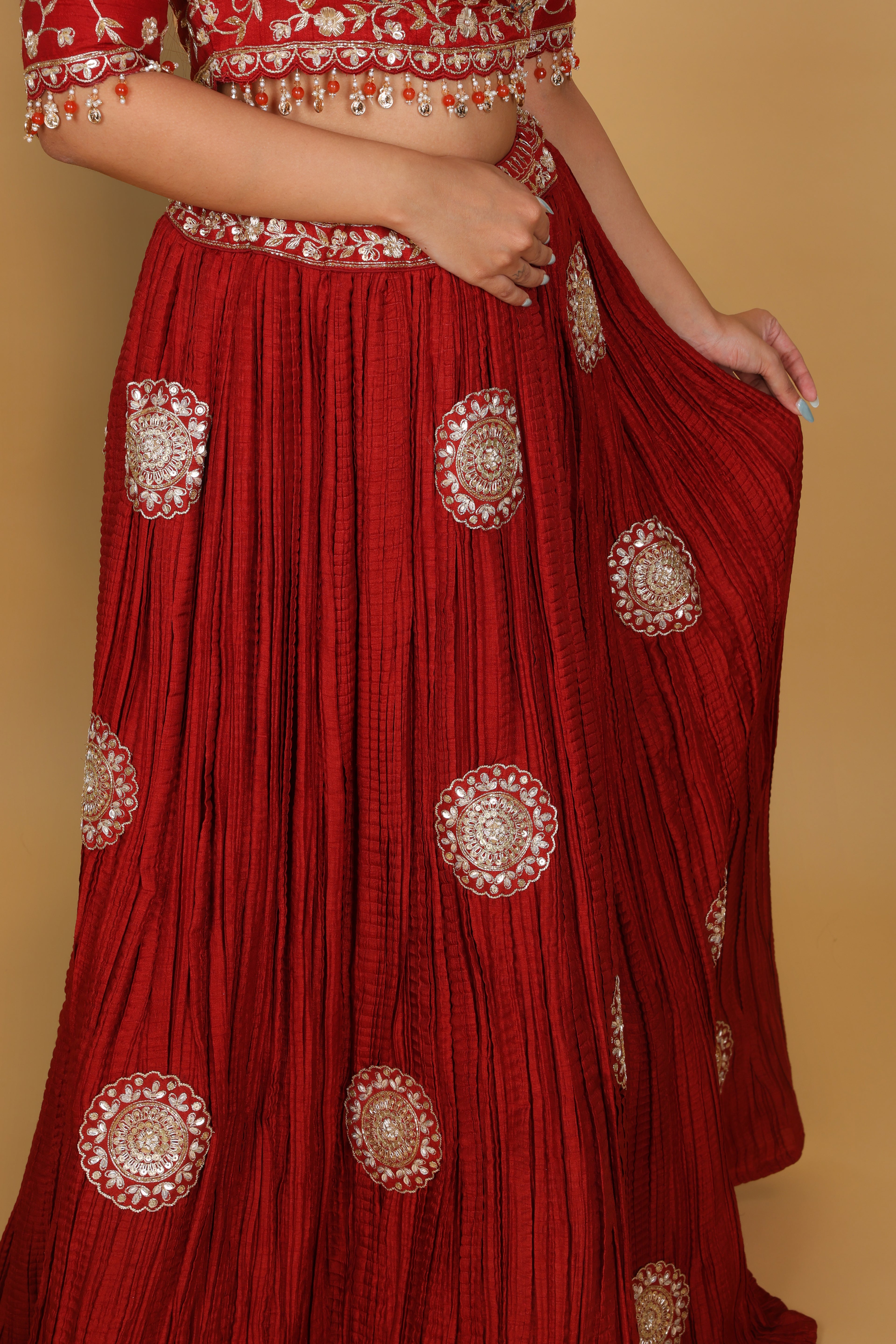 Maroon Crush Lehenga with Blouse & Dupatta