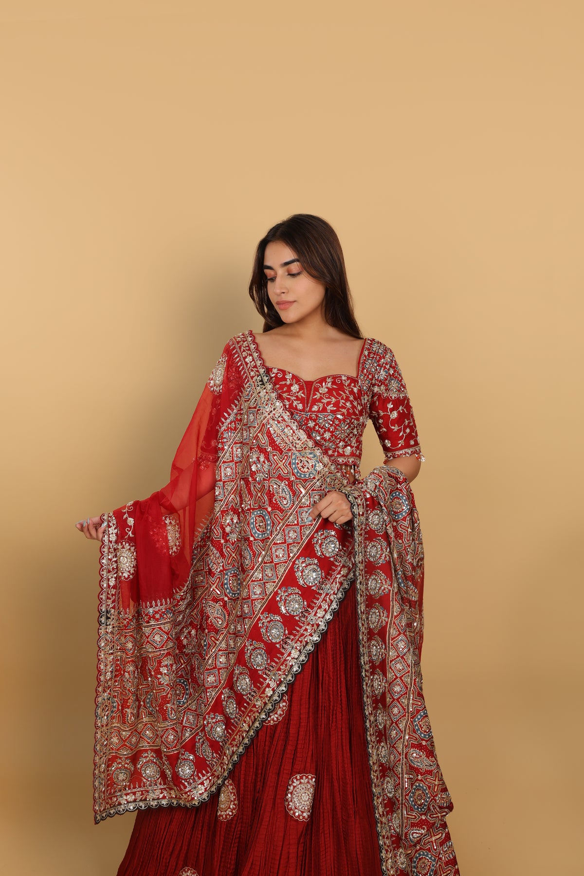 Maroon Crush Lehenga with Blouse & Dupatta