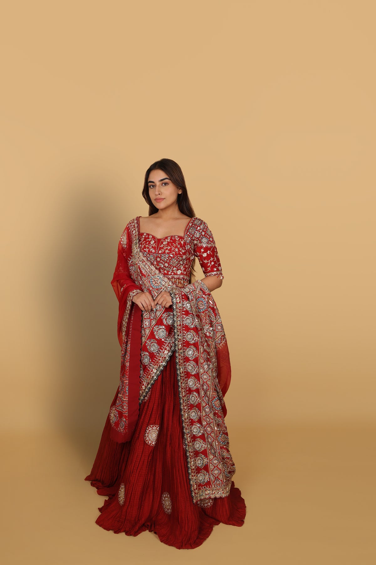 Maroon Crush Lehenga with Blouse & Dupatta