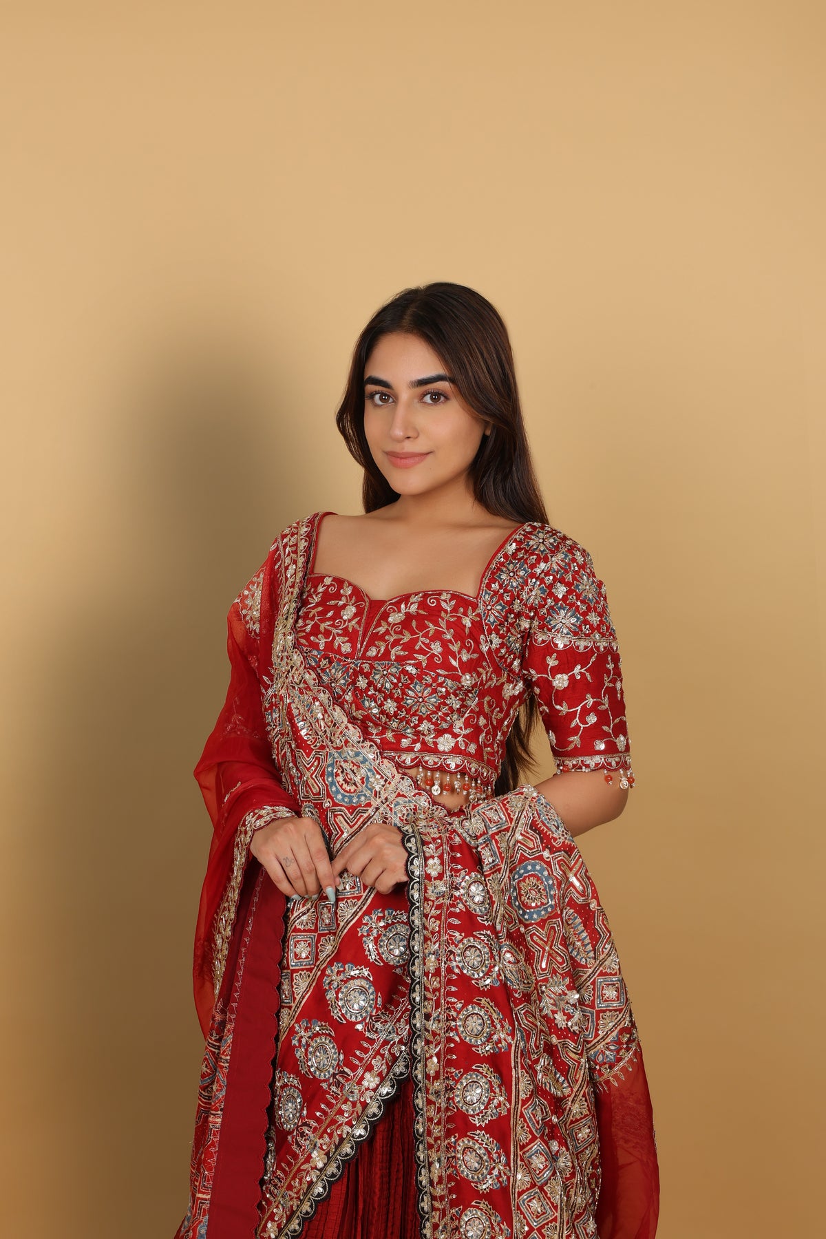 Maroon Crush Lehenga with Blouse & Dupatta