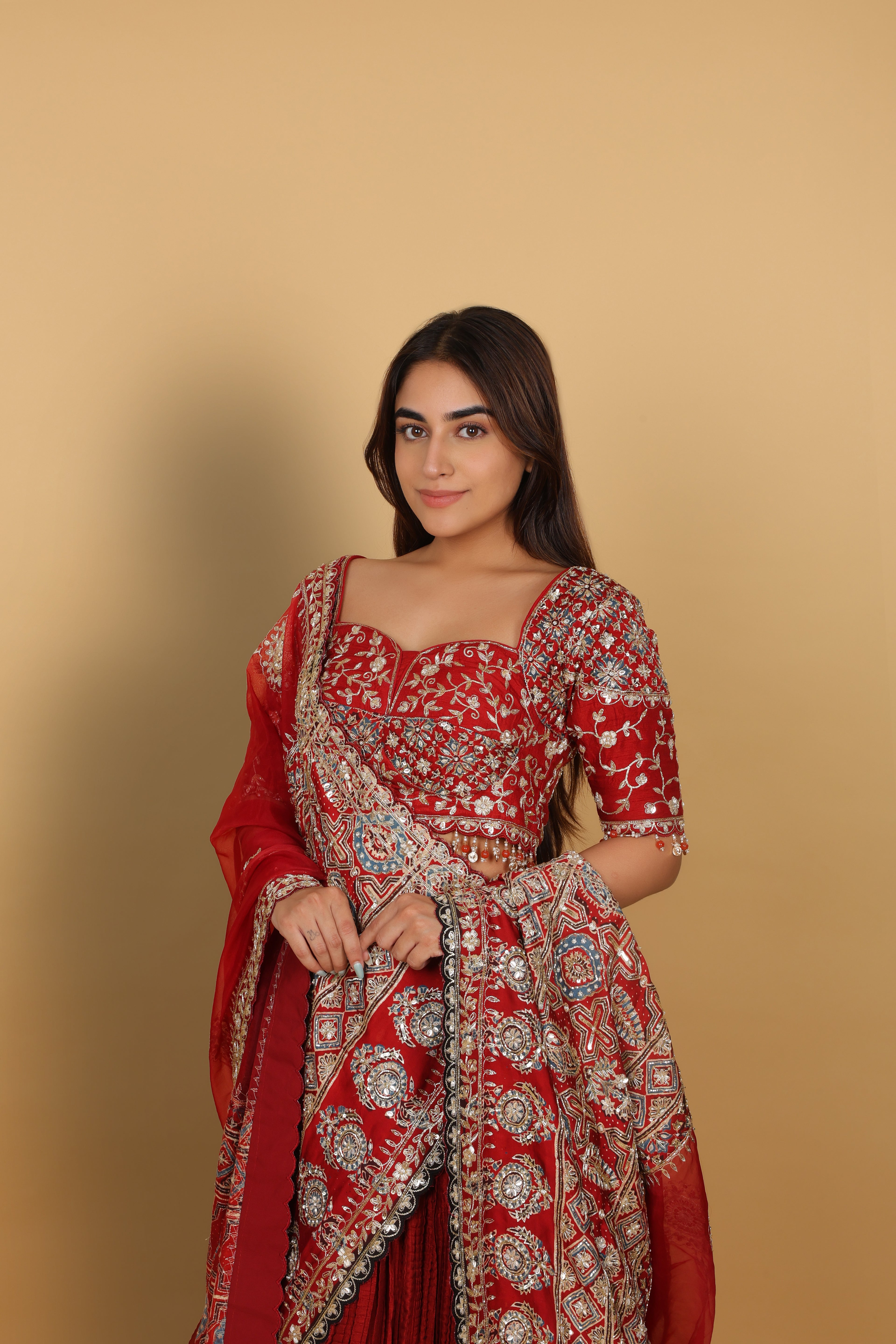 Maroon Crush Lehenga with Blouse & Dupatta