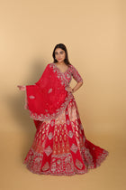 Rani Banarasi lehenga with two types of kali panels