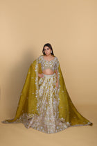 Mehendi green lehenga kali, Sabyasachi-cut blouse